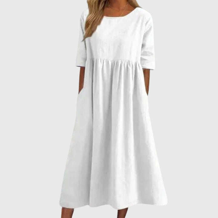 Haisley™ | Elegant Short-Sleeve Midi Dress